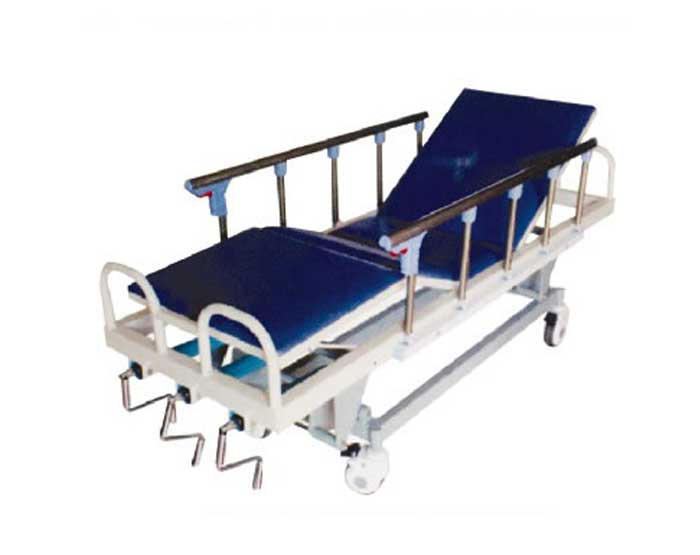 D40-不銹鋼三搖升降搶救床 ABS床板、翻轉護欄、三搖升降搶救床